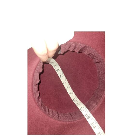 Olive & Pique 100% Wool Floppy round Hat Maroon Burgundy - Picture 7 of 11